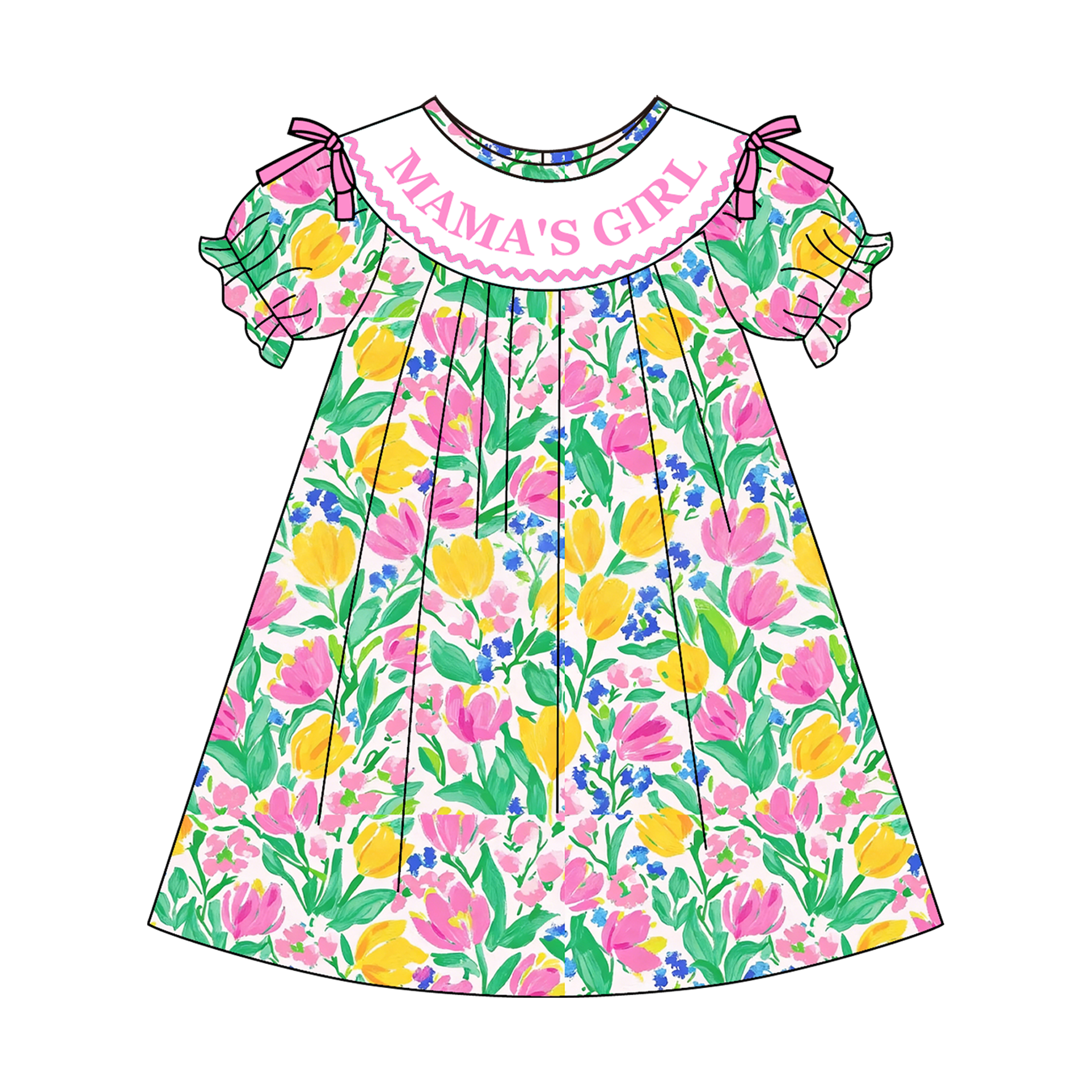 （Pre Order）Sisters Spring&Summer MAMA'S GIRL Embroidery Smocked Dress&Romper