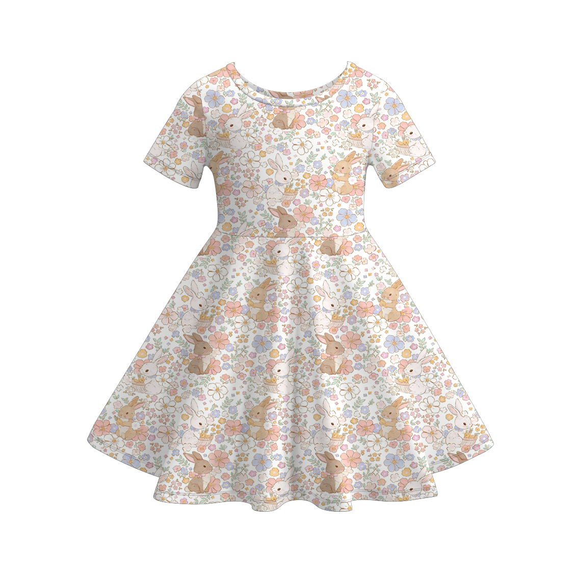 （Pre Order）Sisters Easter Bunny Print Dress&Romper