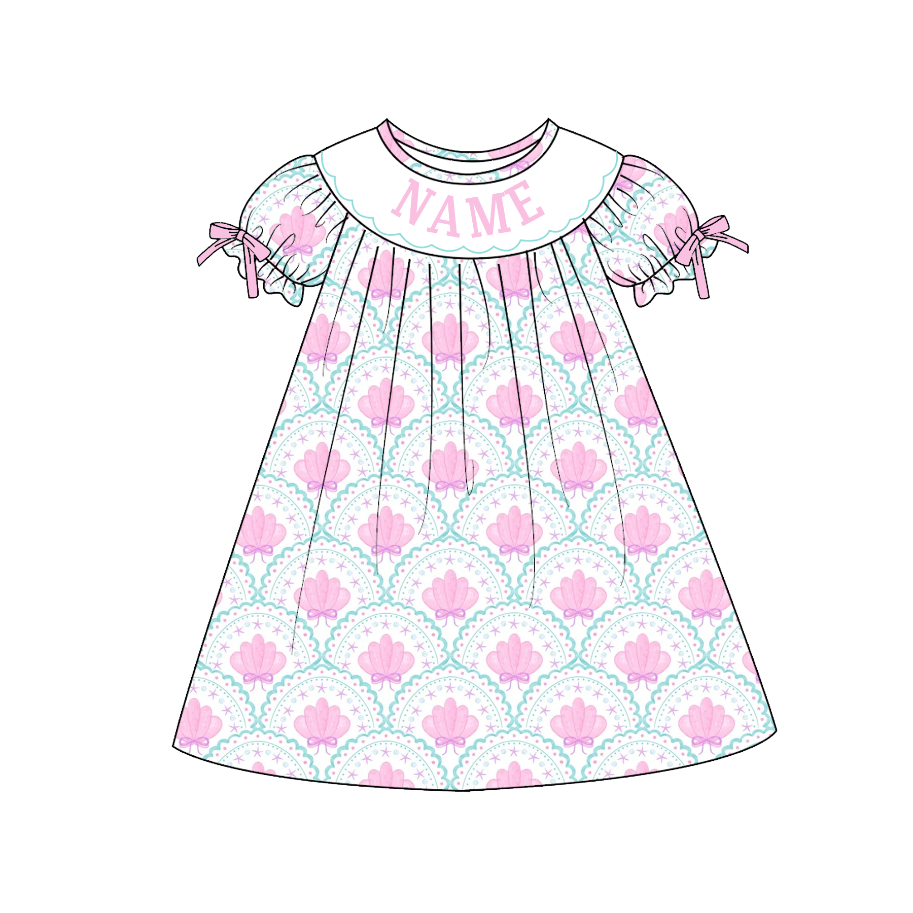 （Pre Order）Sisters Summer Seaside Embroidery Smocked Dress&Romper