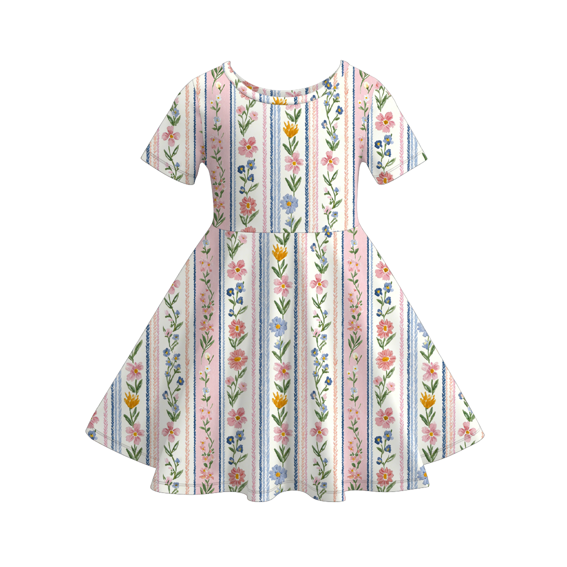 （Pre Order）Girls Spring&Summer Farm,Floral Print Dress