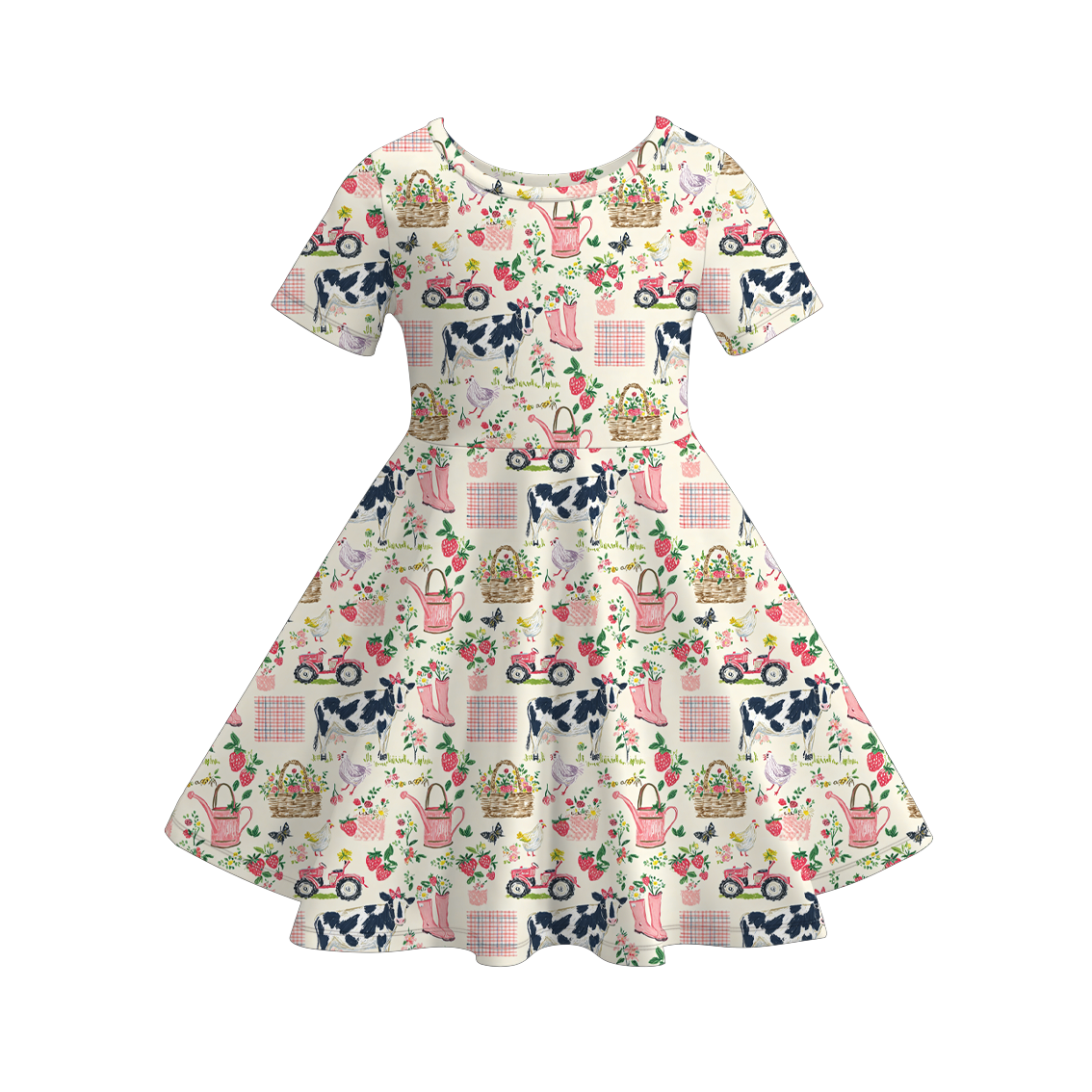 （Pre Order）Girls Spring&Summer Farm Print Dress