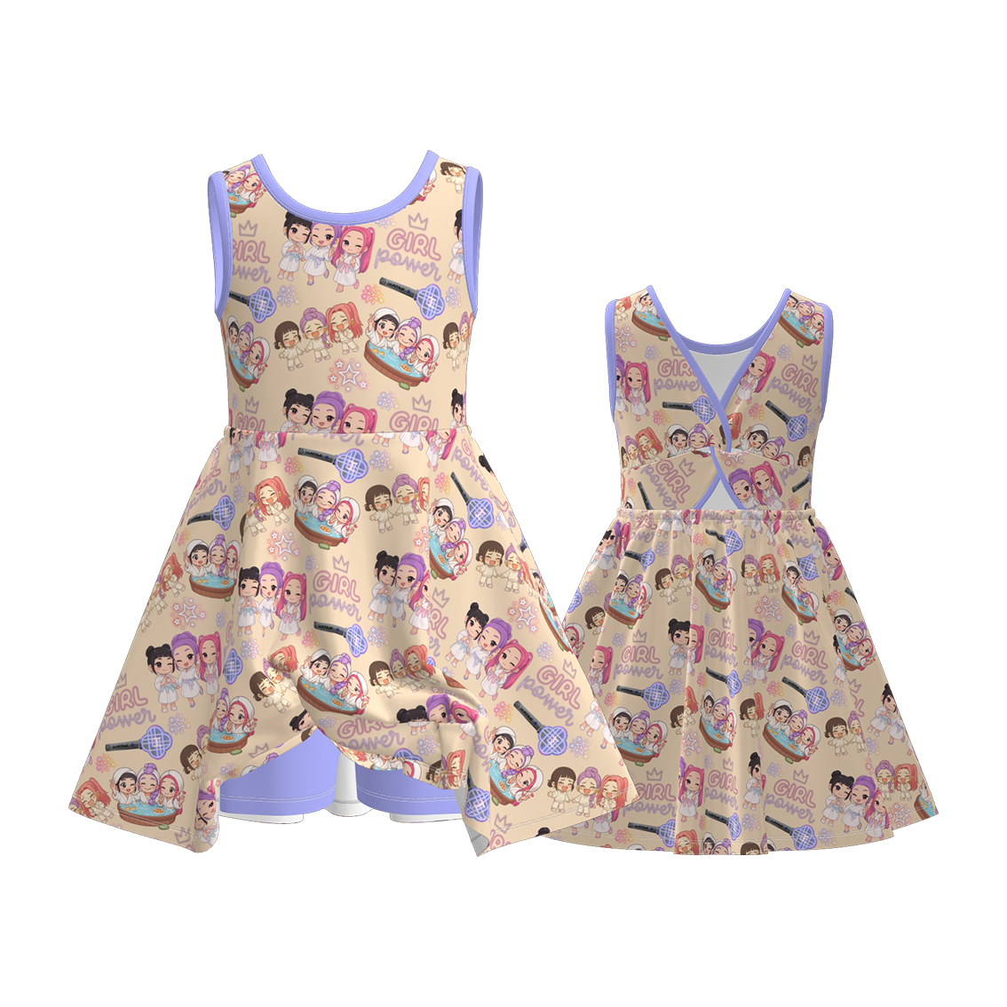 （Pre Order）Girls Spring&Summer Movie Character Print Skort Dress
