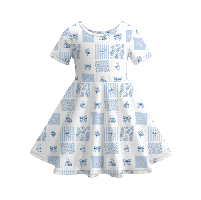 （Pre Order）Girls Easter Bunny Print Dress