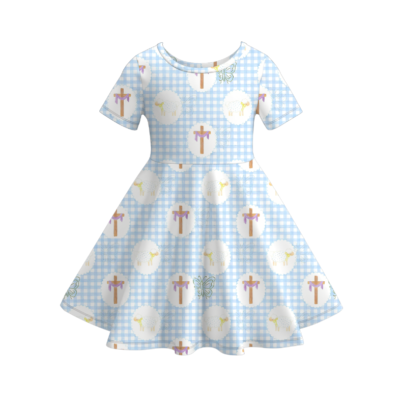 （Pre Order）Girls Easter Bunny Print Dress