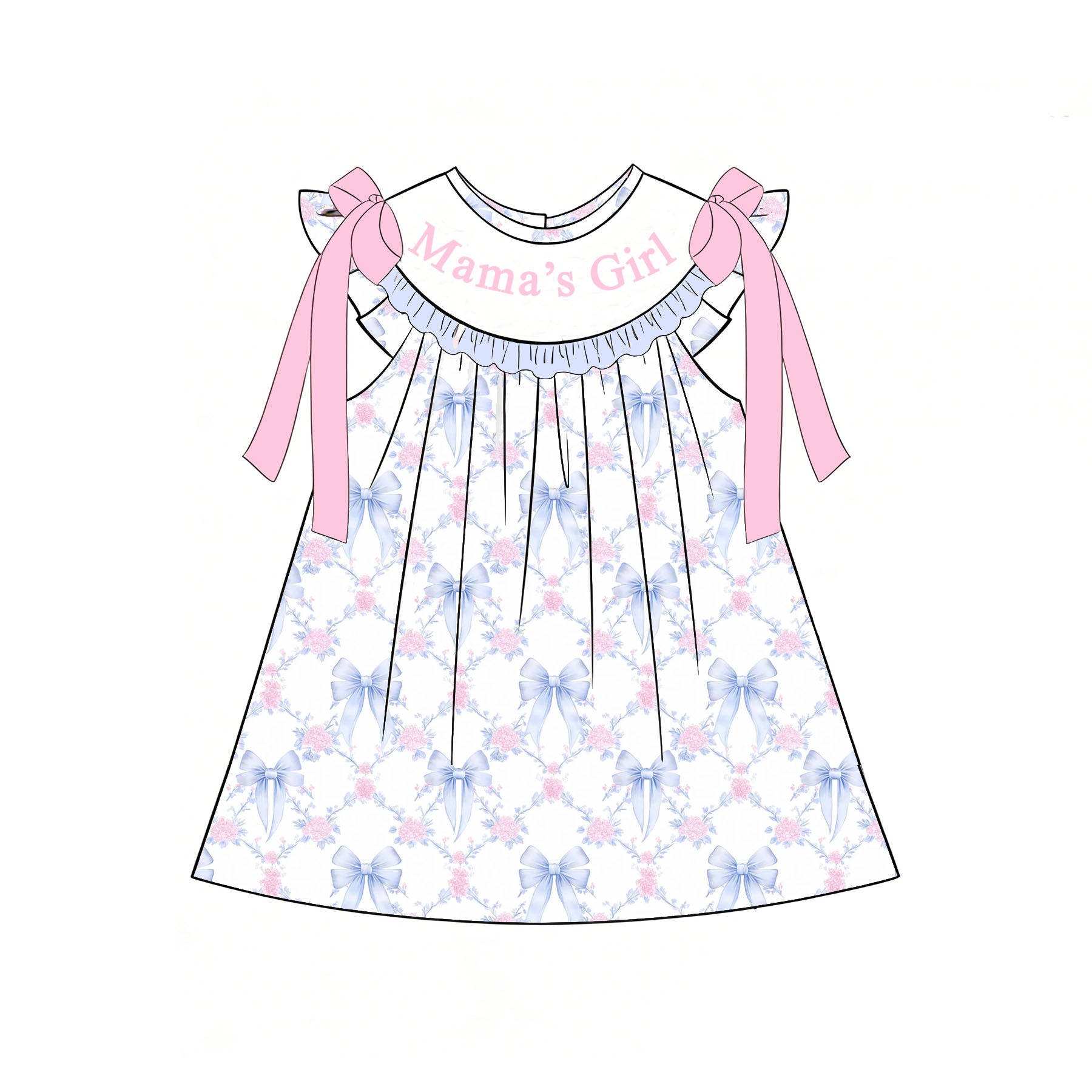 （Pre Order）Siblings MAMA'S GIRL&BOY Embroidery Smocked Dress,Set&Romper