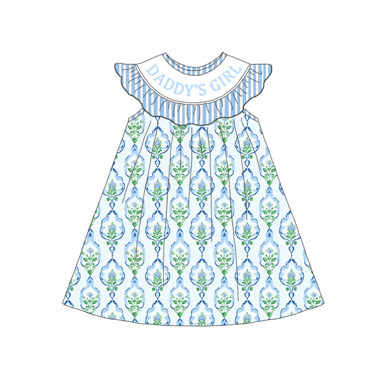 （Pre Order）Sisters Spring&Summer DADDY'S GIRL Embroidery Smocked Dress&Romper