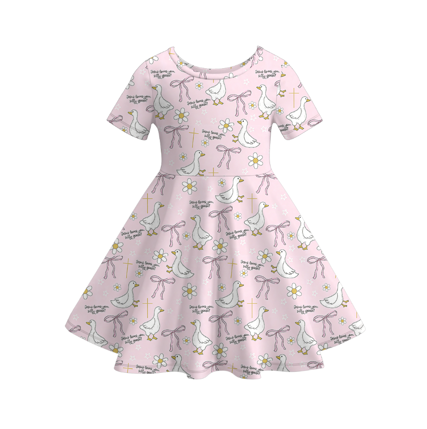 （Pre Order）Mommy and Me Spring&Summer Goose Print Dress