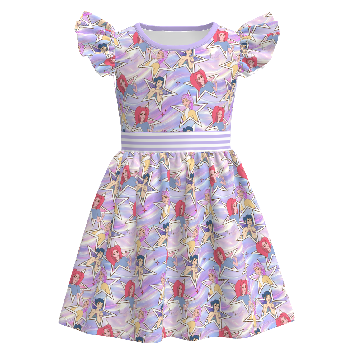 （Pre Order）Family Spring&Summer Movie Character Print Skort Dress,Dress&Romper
