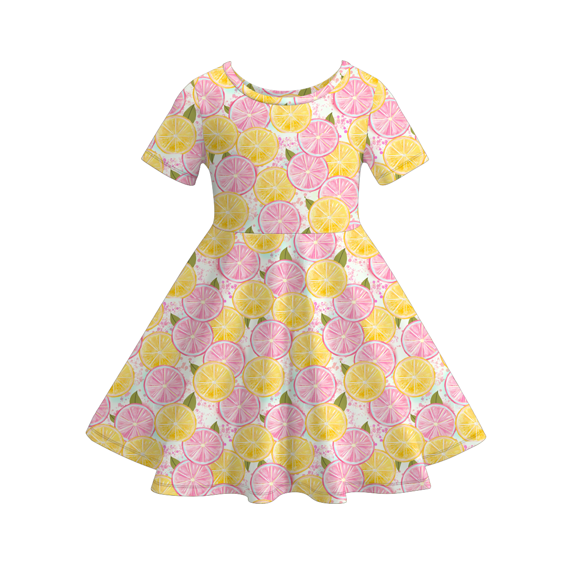 （Pre Order）Girls Spring&Summer Lemon Print Dress