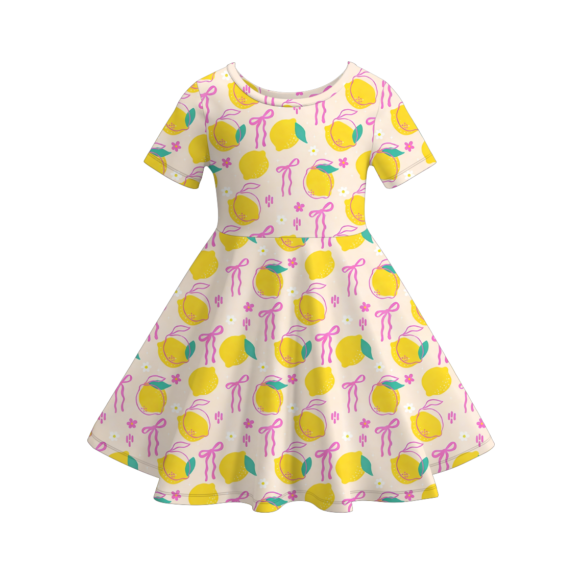 （Pre Order）Girls Spring&Summer Lemon Print Dress