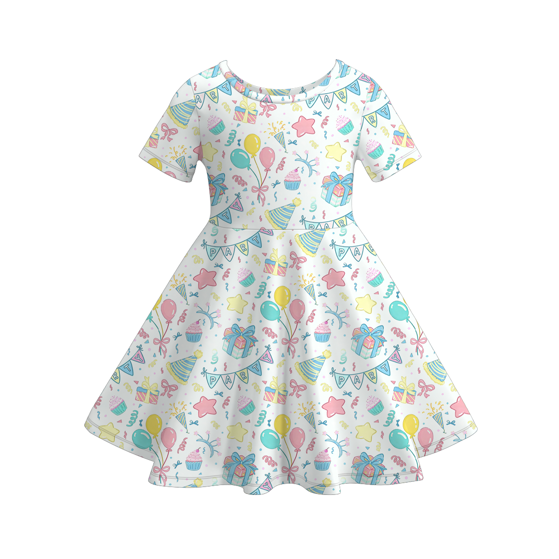 （Pre Order）Girls Spring&Summer Birthday Print Dress