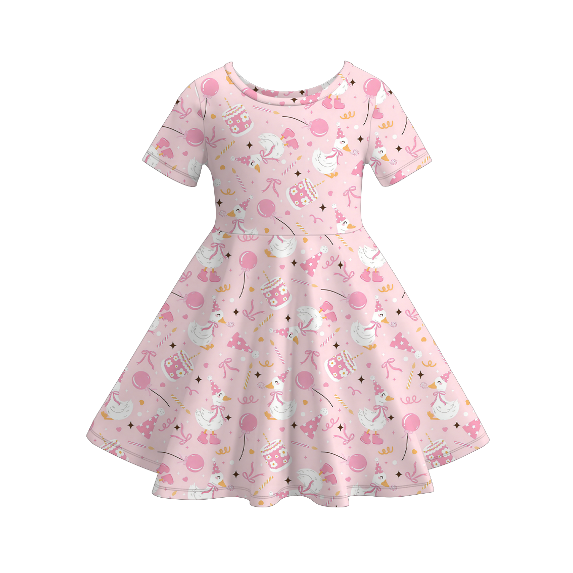 （Pre Order）Girls Spring&Summer Birthday Print Dress