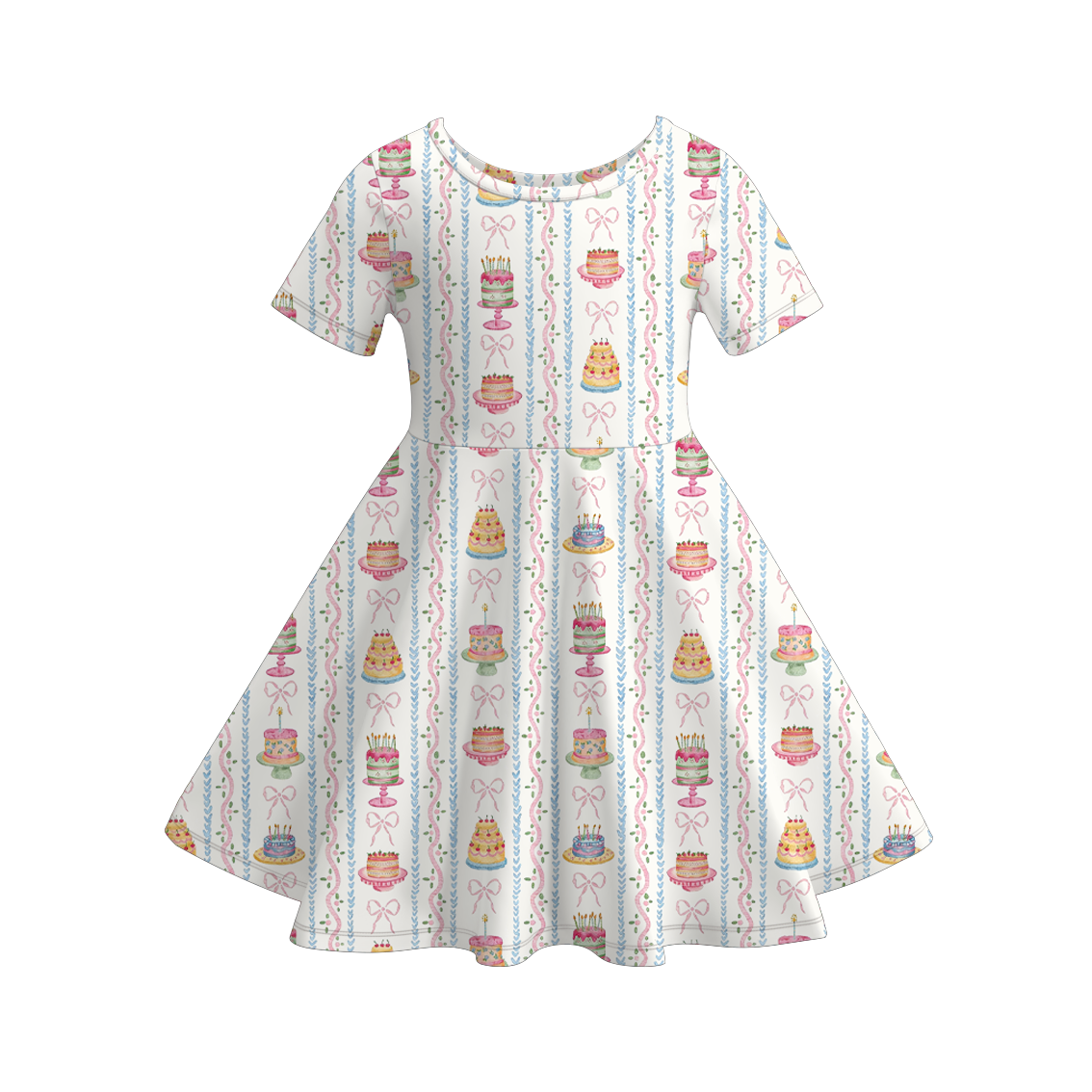 （Pre Order）Girls Spring&Summer Birthday Print Dress