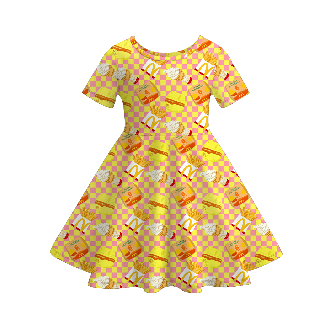 （Pre Order）Girls Spring&Summer Burger Print Dress