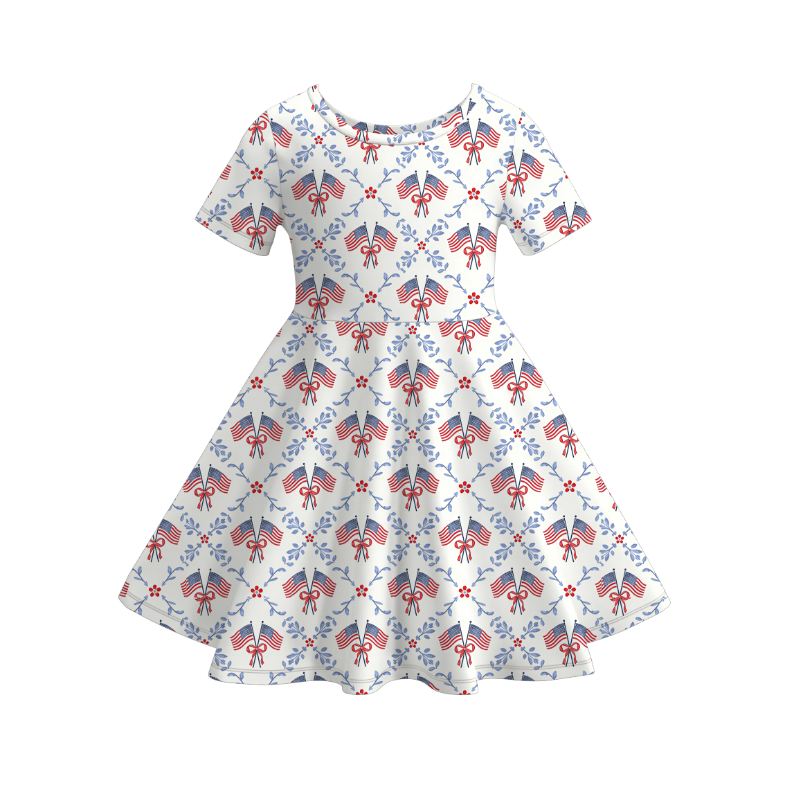 （Pre Order）Girls Summer Patriotic Print Dress