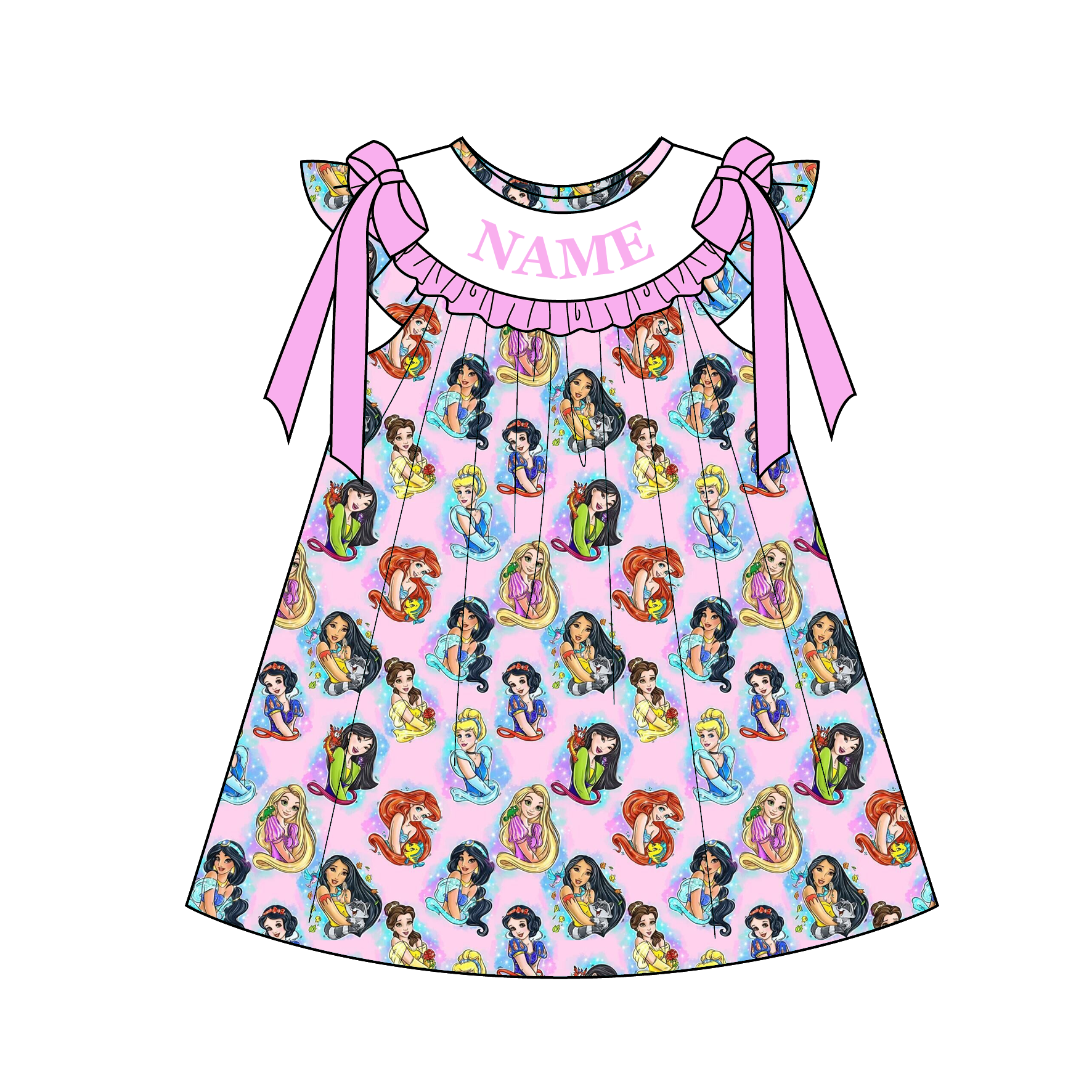 （Pre Order）Sisters Spring&Summer Princess Embroidery Smocked Dress,Set&Romper-Customized name