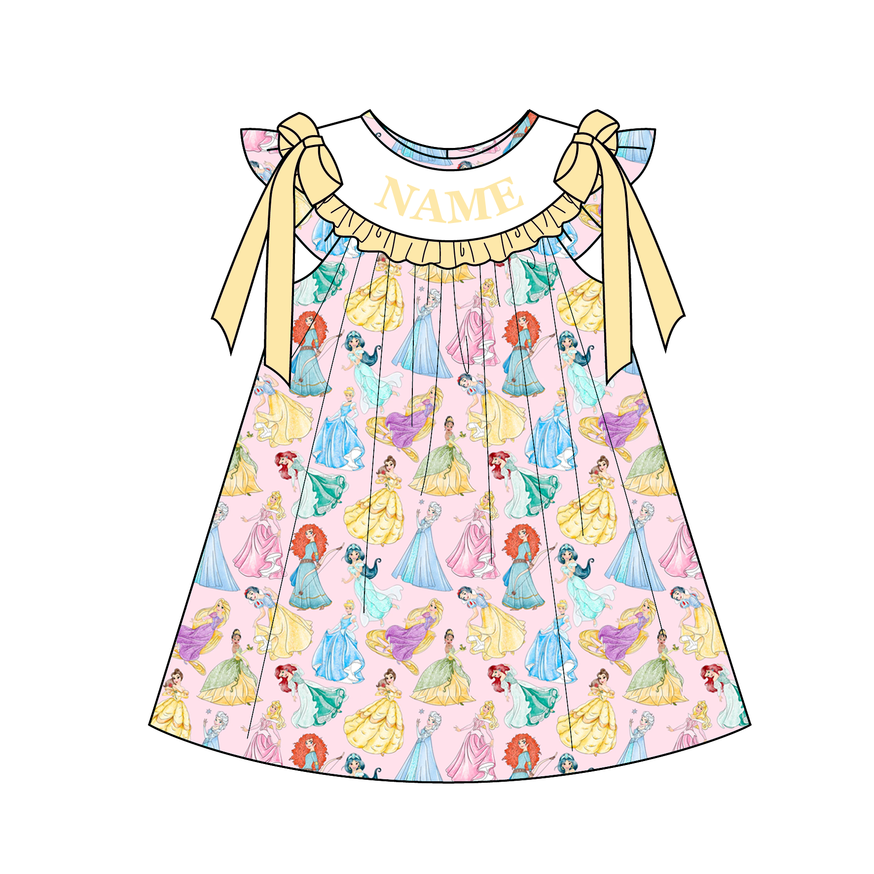 （Pre Order）Sisters Spring&Summer Princess Embroidery Smocked Dress,Set&Romper-Customized name