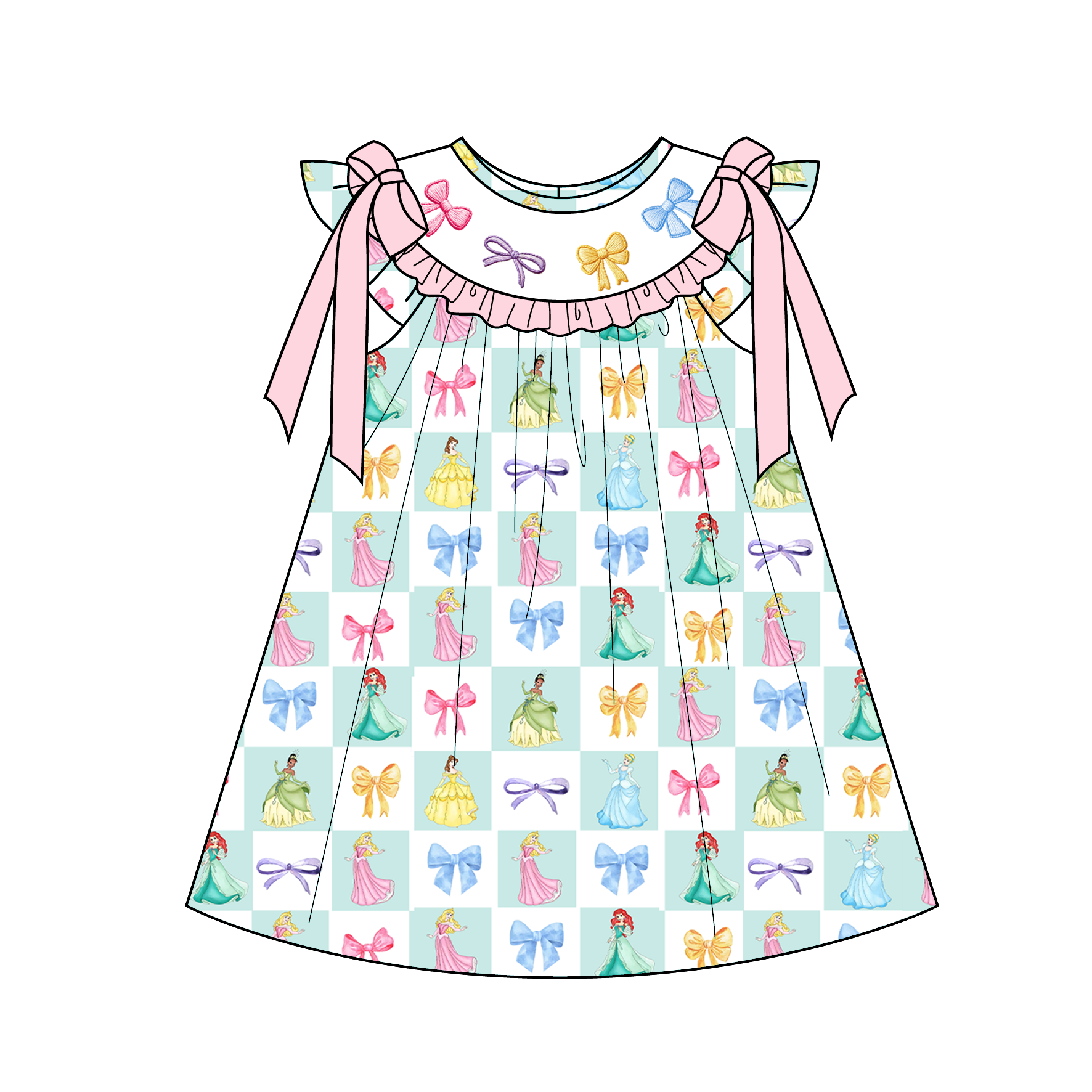 （Pre Order）Sisters Spring&Summer Princess Embroidery Smocked Dress,Set&Romper