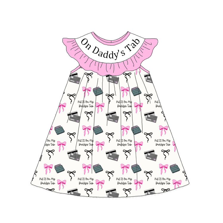 （Pre Order）Sisters ON DADDY'S TAB Embroidery Smocked Dress&Romper-Customized name