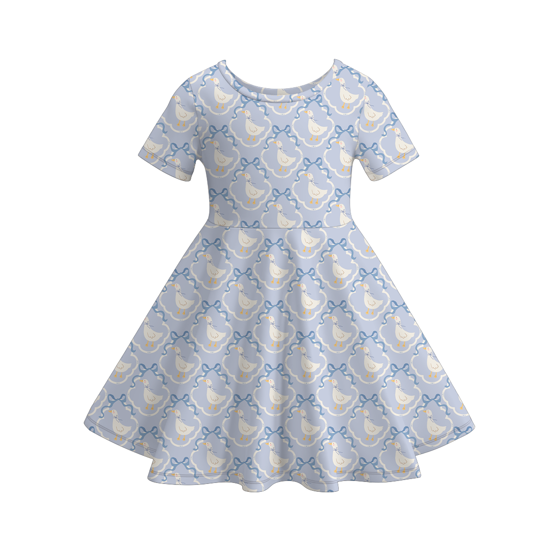 （Pre Order）Girls Spring&Summer Goose Print Dress