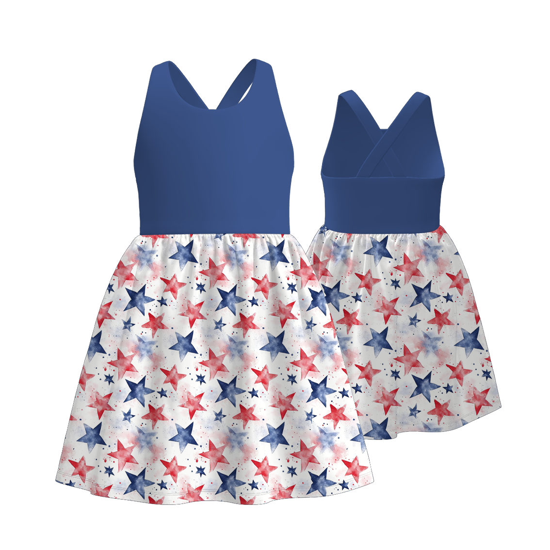 （Pre Order）Family Patriotic Star Print Dress,Set&Top
