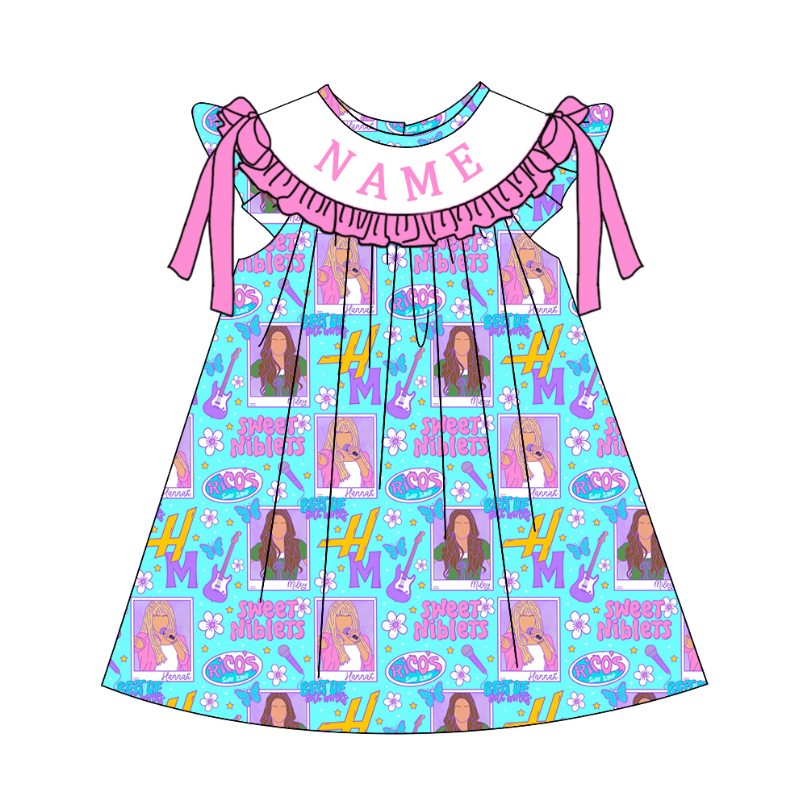 （Pre Order）Sisters Spring&Summer TS Embroidery Smocked Dress,Set&Romper-Customized name