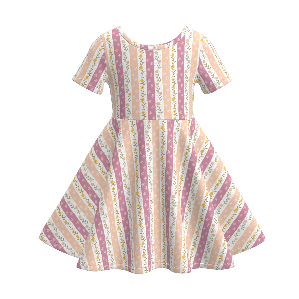 （Pre Order）Girls Spring&Summer Floral Print Dress