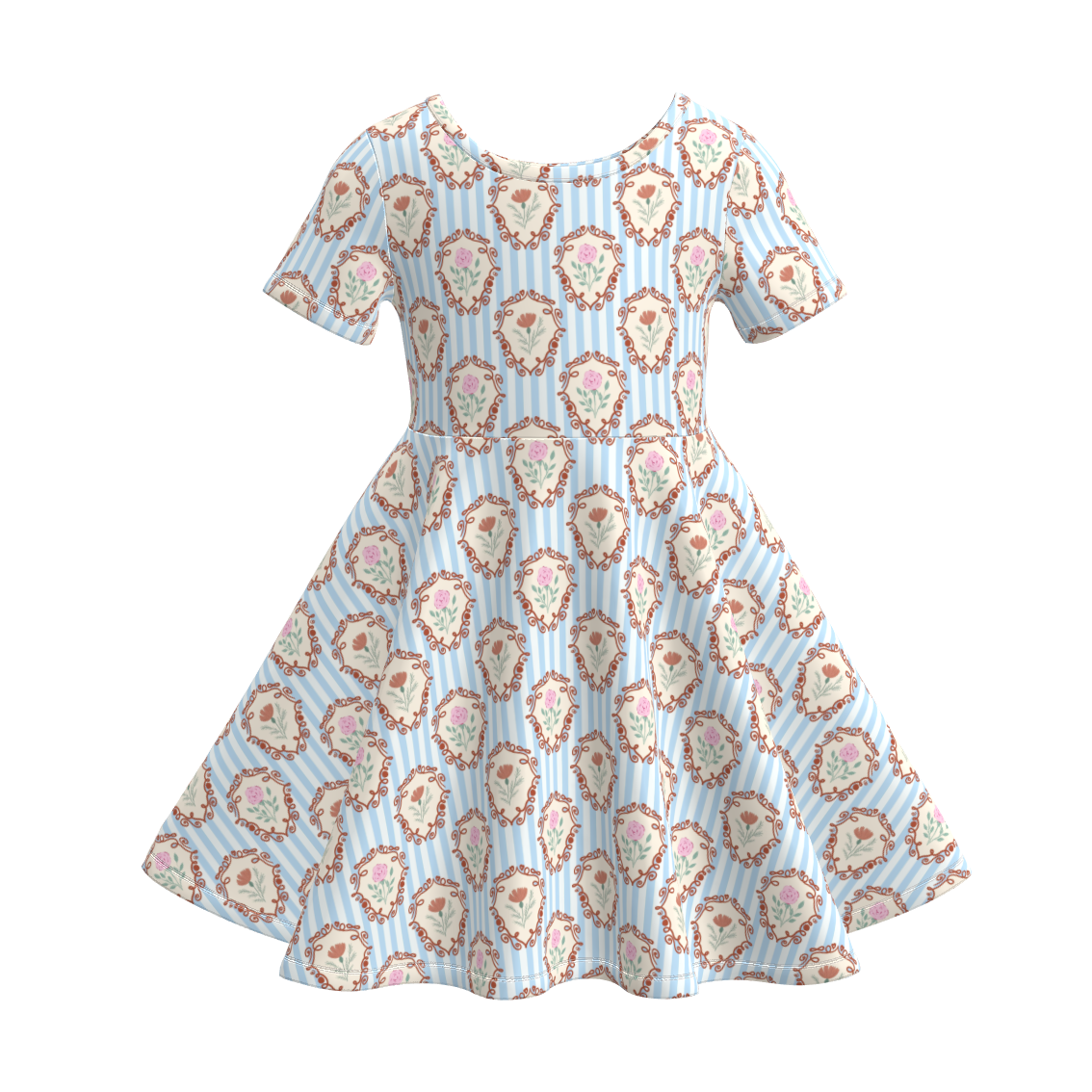 （Pre Order）Girls Spring&Summer Floral Print Dress