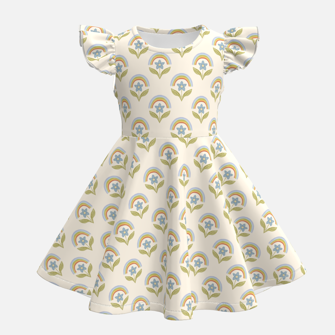 （Pre Order）Girls Spring&Summer Floral Print Dress