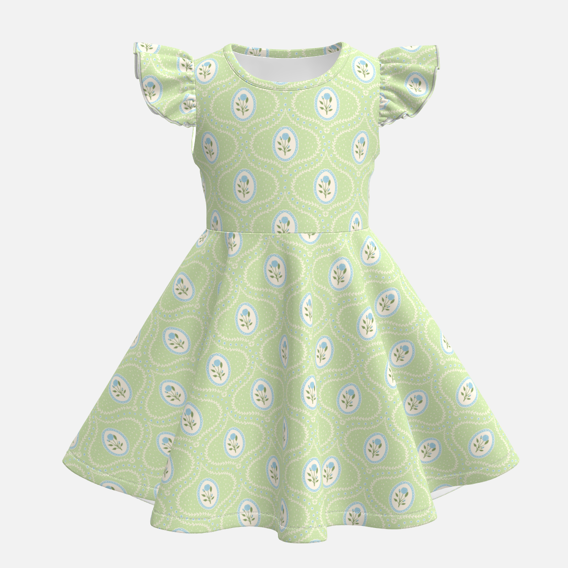 （Pre Order）Girls Spring&Summer Floral Print Dress