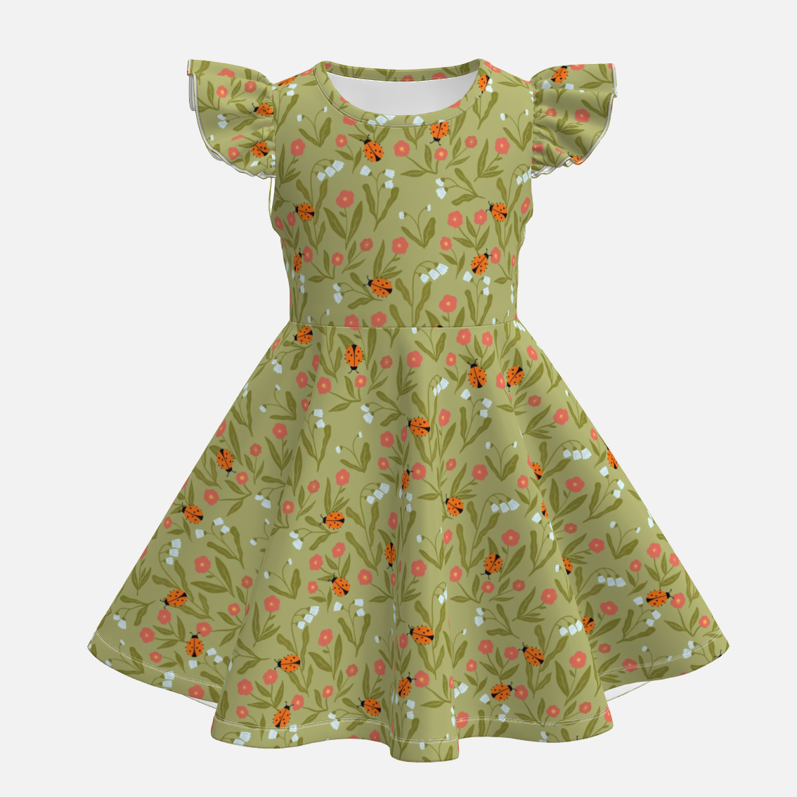 （Pre Order）Girls Spring&Summer Floral Print Dress