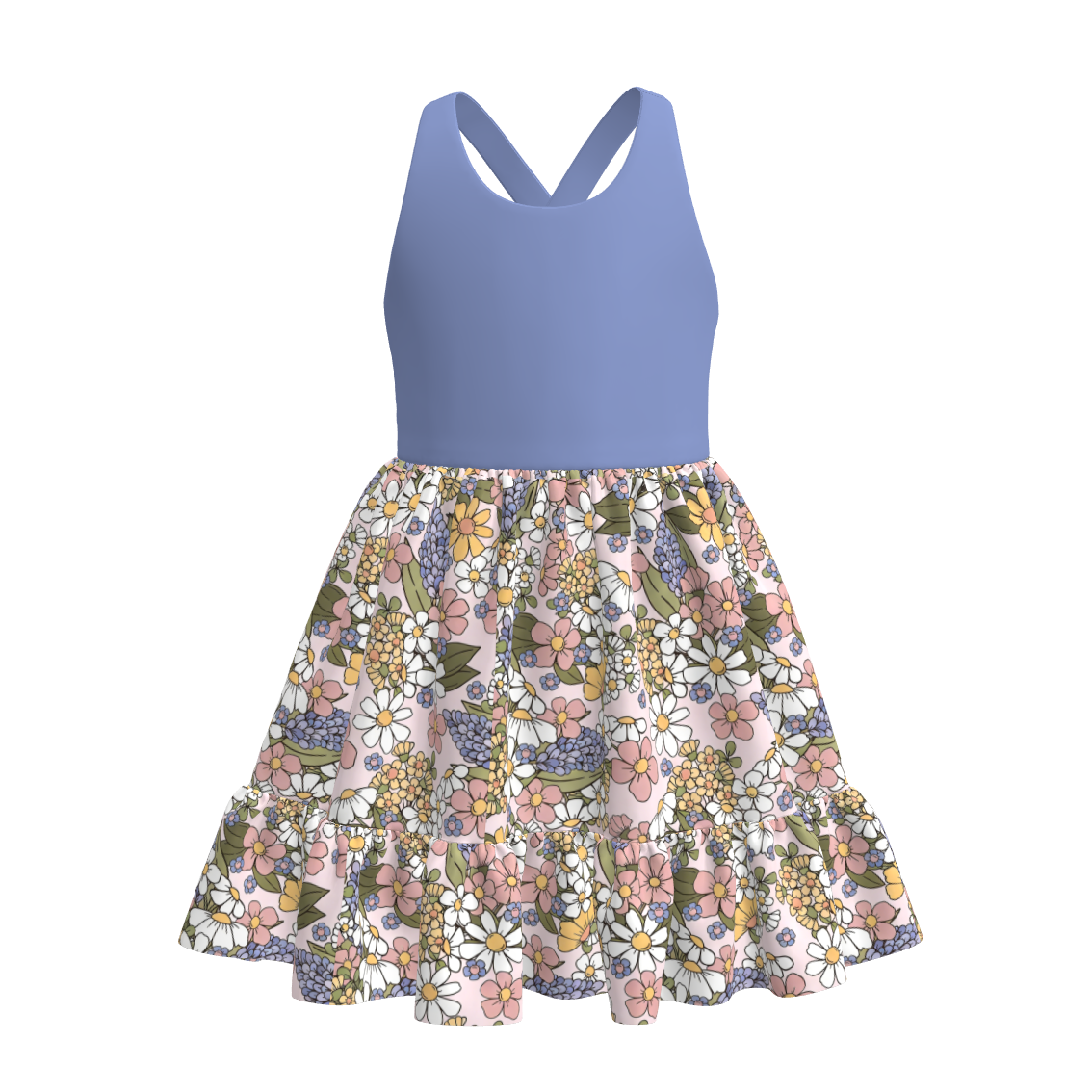 （Pre Order）Girls Spring&Summer Floral Print Dress