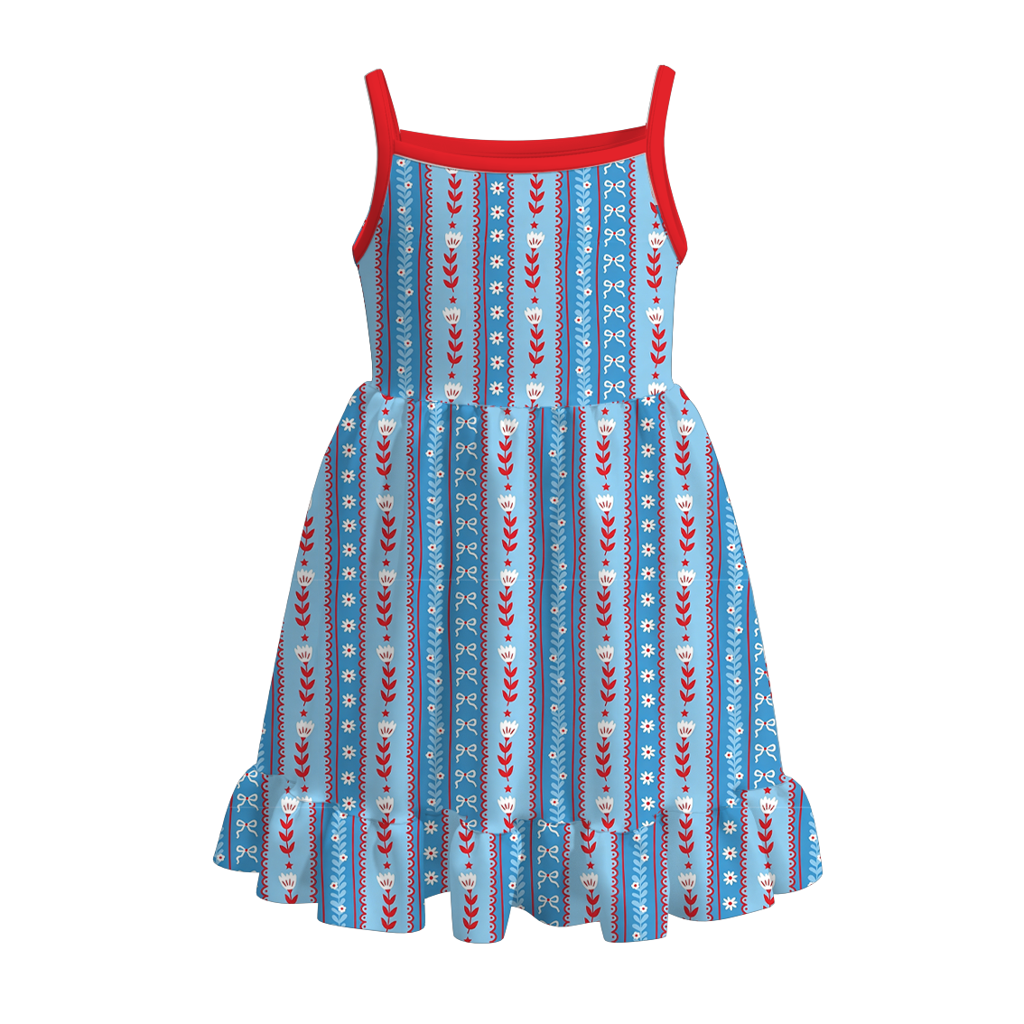 （Pre Order）Girls Patriotic Print Dress,Set&Jumpsuit