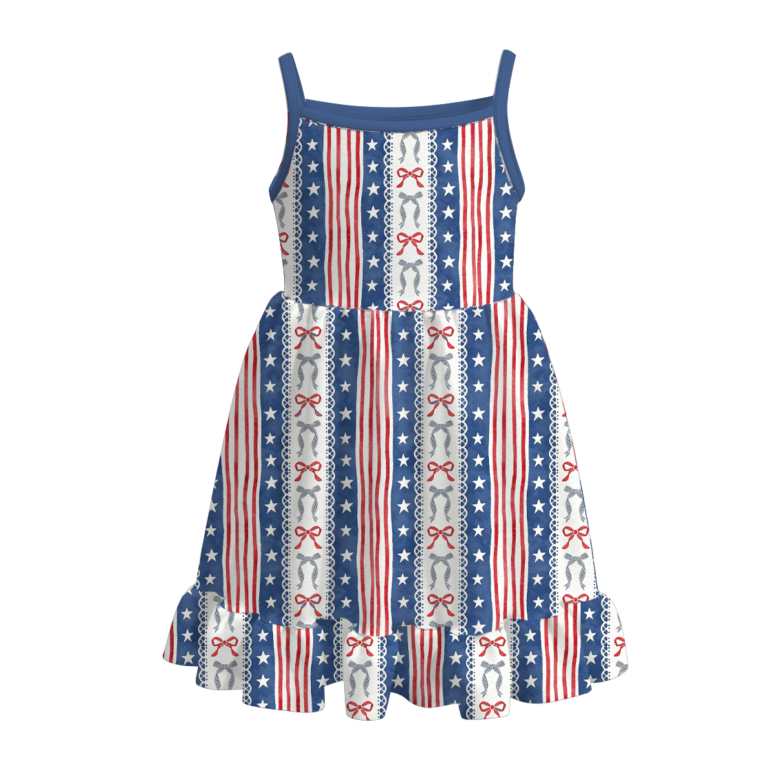 （Pre Order）Girls Patriotic Print Dress,Set&Jumpsuit