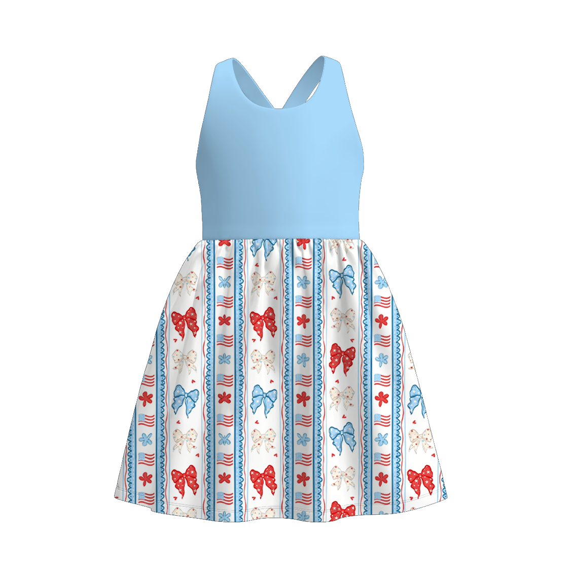（Pre Order）Girls Patriotic Print Dress