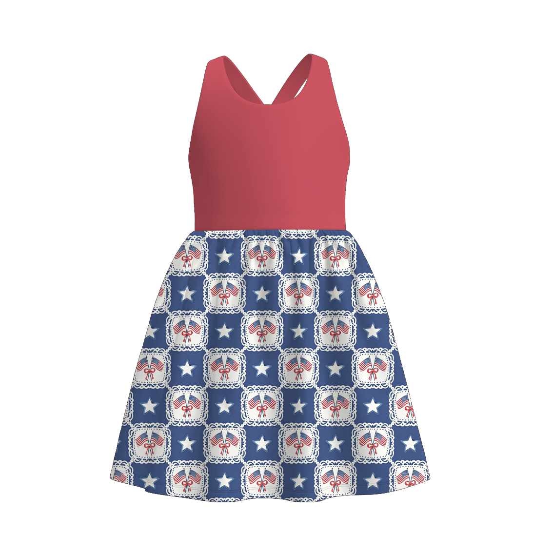 （Pre Order）Girls Patriotic Print Dress