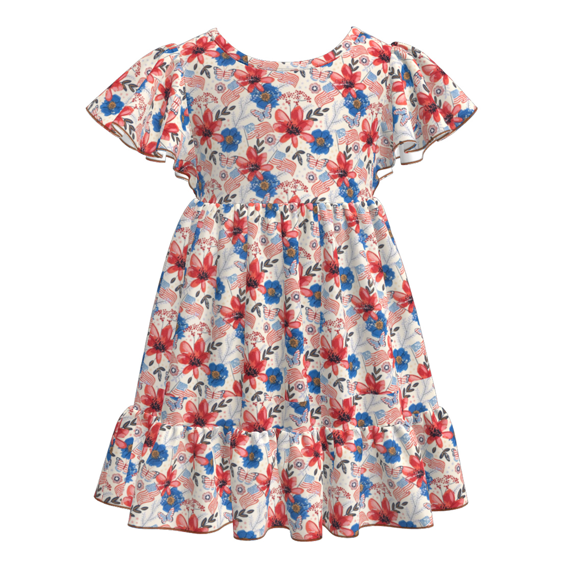 （Pre Order）Mommy and Me Patriotic Print Dress-Multiple Styles