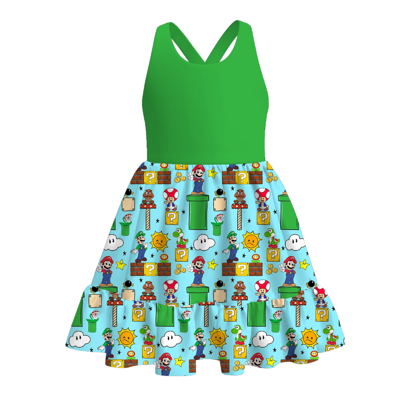 （Pre Order）Siblings Spring&Summer Cartoon Print Dress,Set&Top