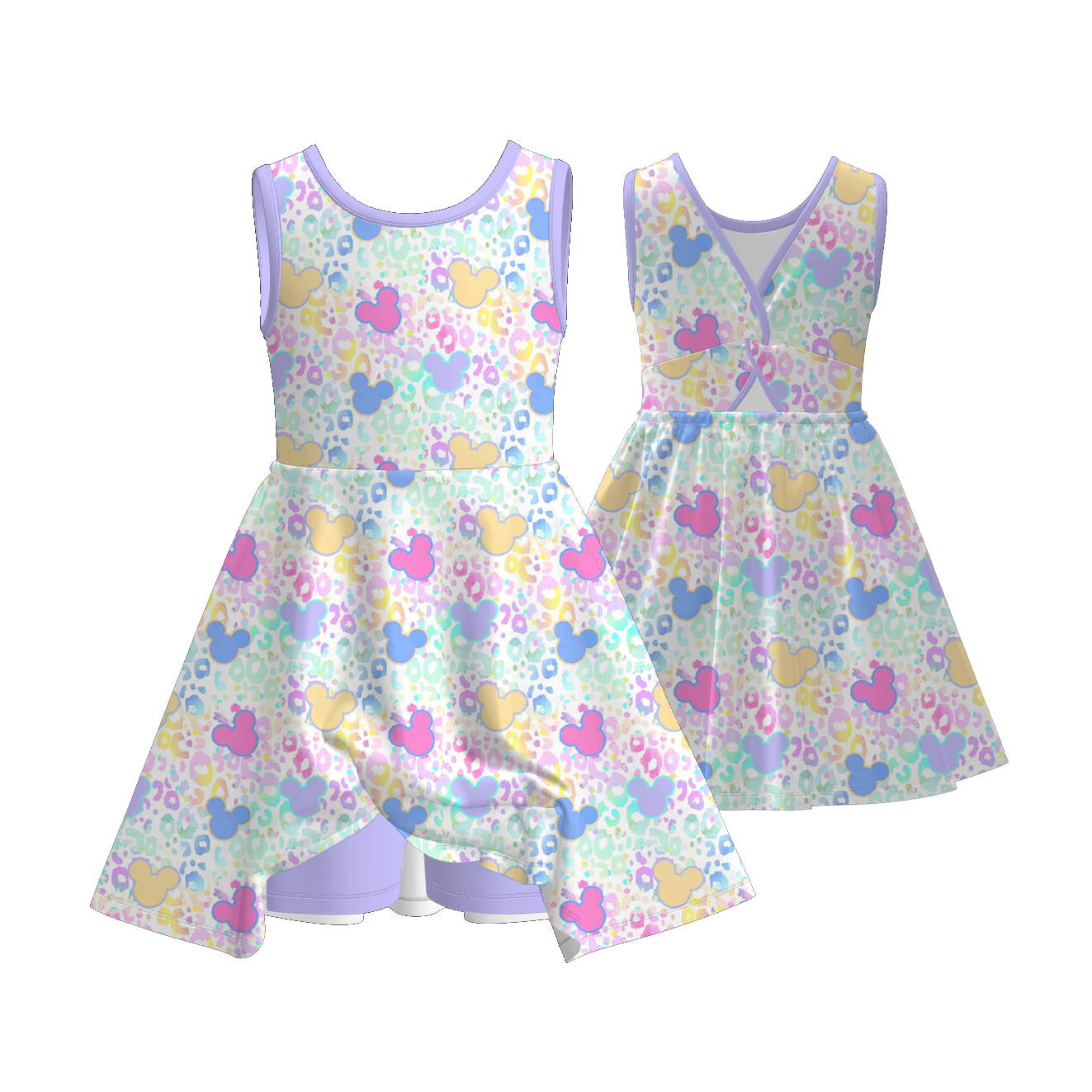 （Pre Order）Family Spring&Summer Cartoon Print Dress,Set,Jumpsuit,Romper&Top