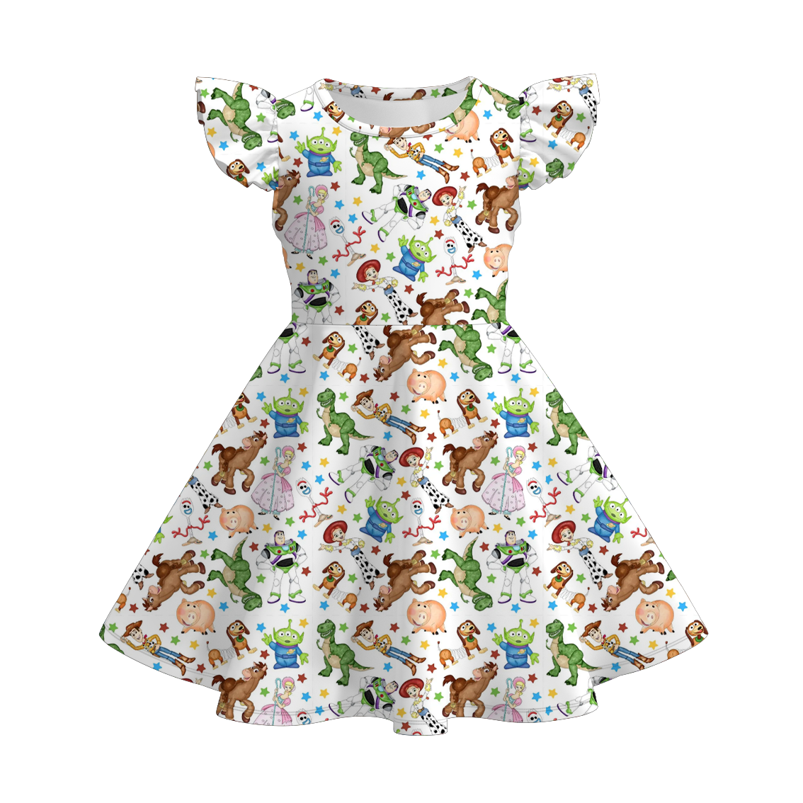 （Pre Order）Family Spring&Summer Cartoon Toy Print Dress,Set&Jumpsuit
