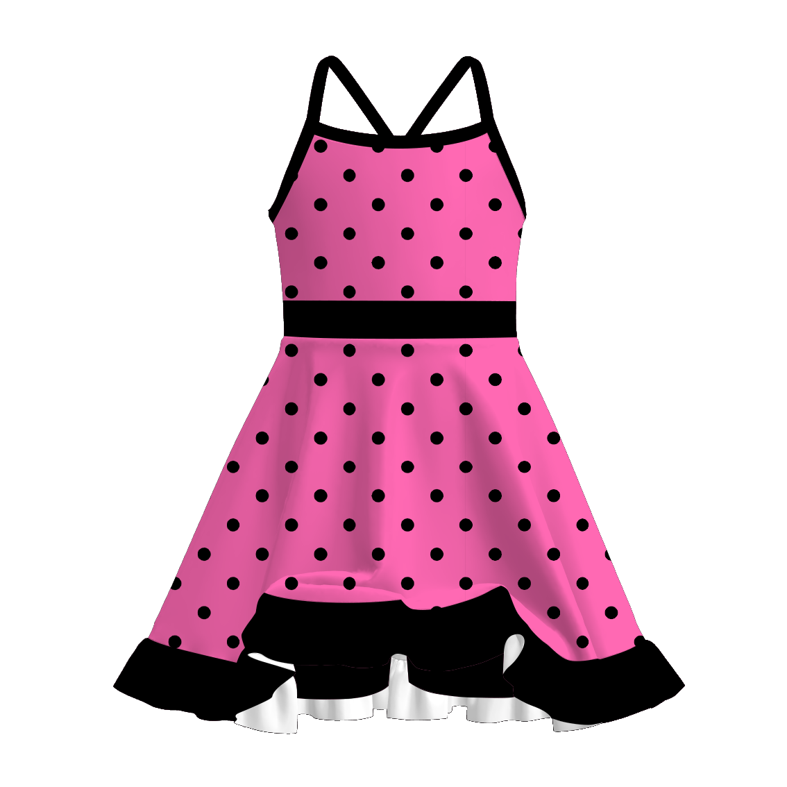 （Pre Order）Girls Spring and Summer Dot Print Skort Dress&Skort Set