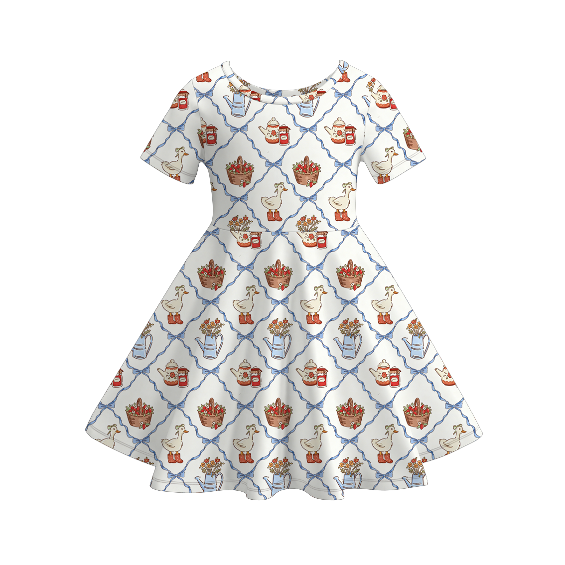 （Pre Order+Prepack Zone）Girls Boots&Goose Print Dress（Mix Size）