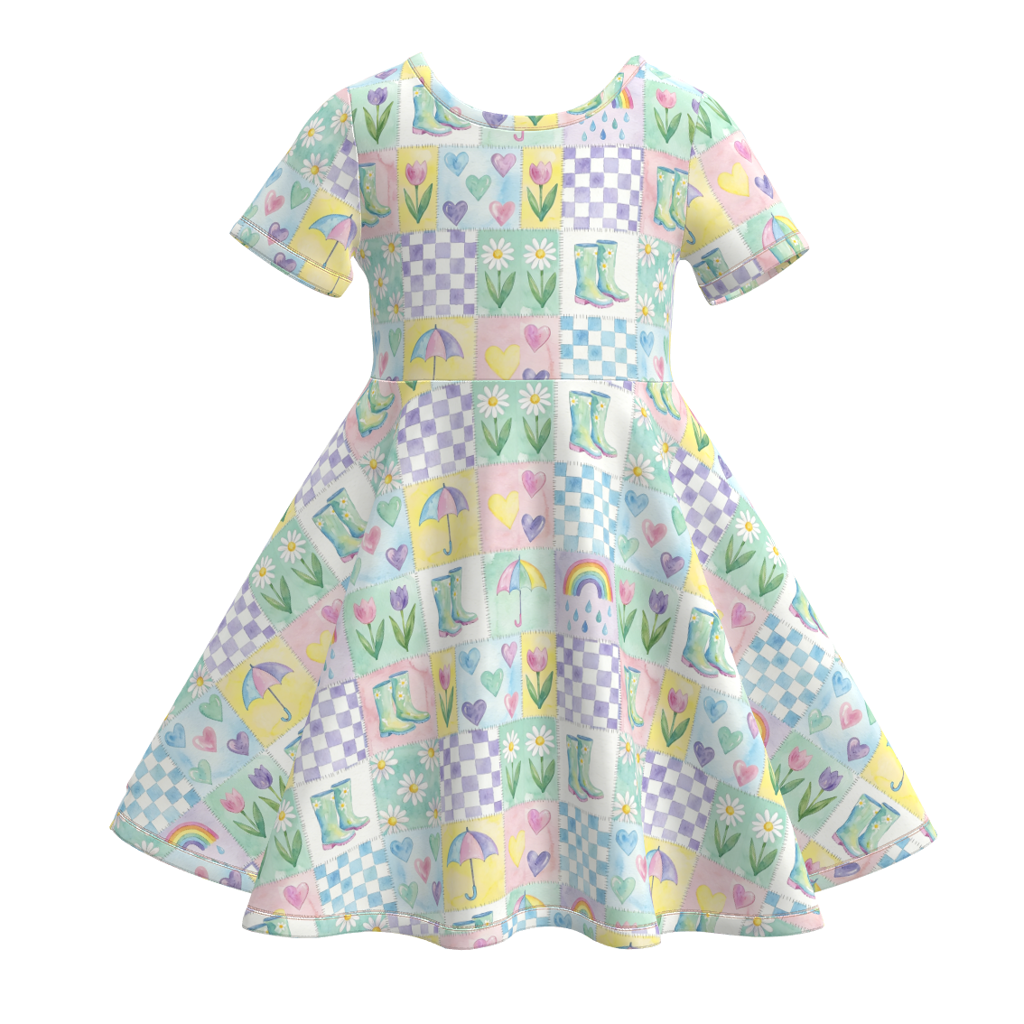 （Pre Order+Prepack Zone）Girls Spring&Summer Floral Print Dress（Mix Size）