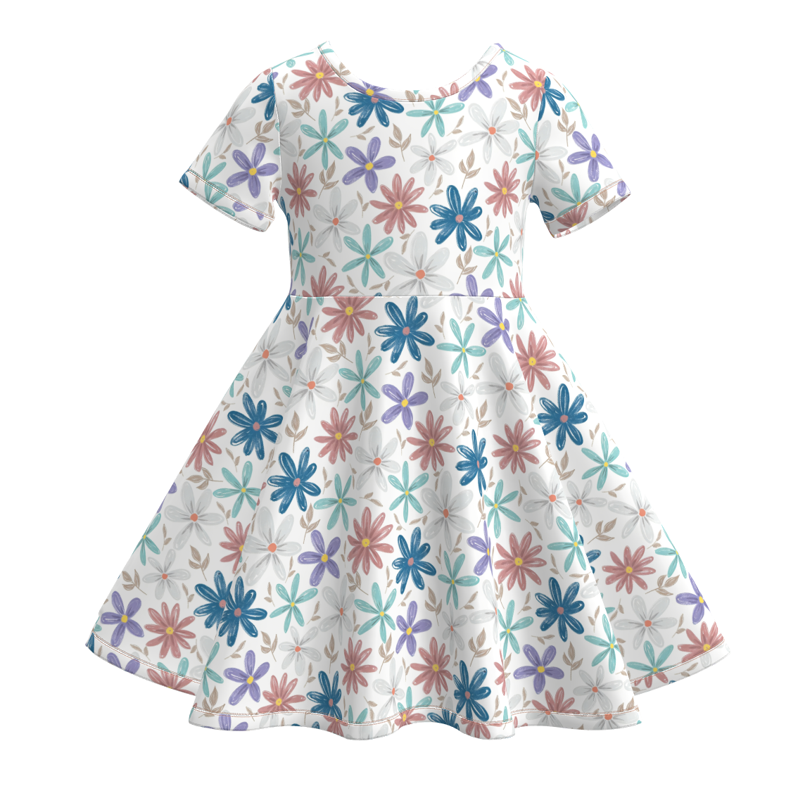 （Pre Order+Prepack Zone）Girls Spring&Summer Floral Print Dress（Mix Size）