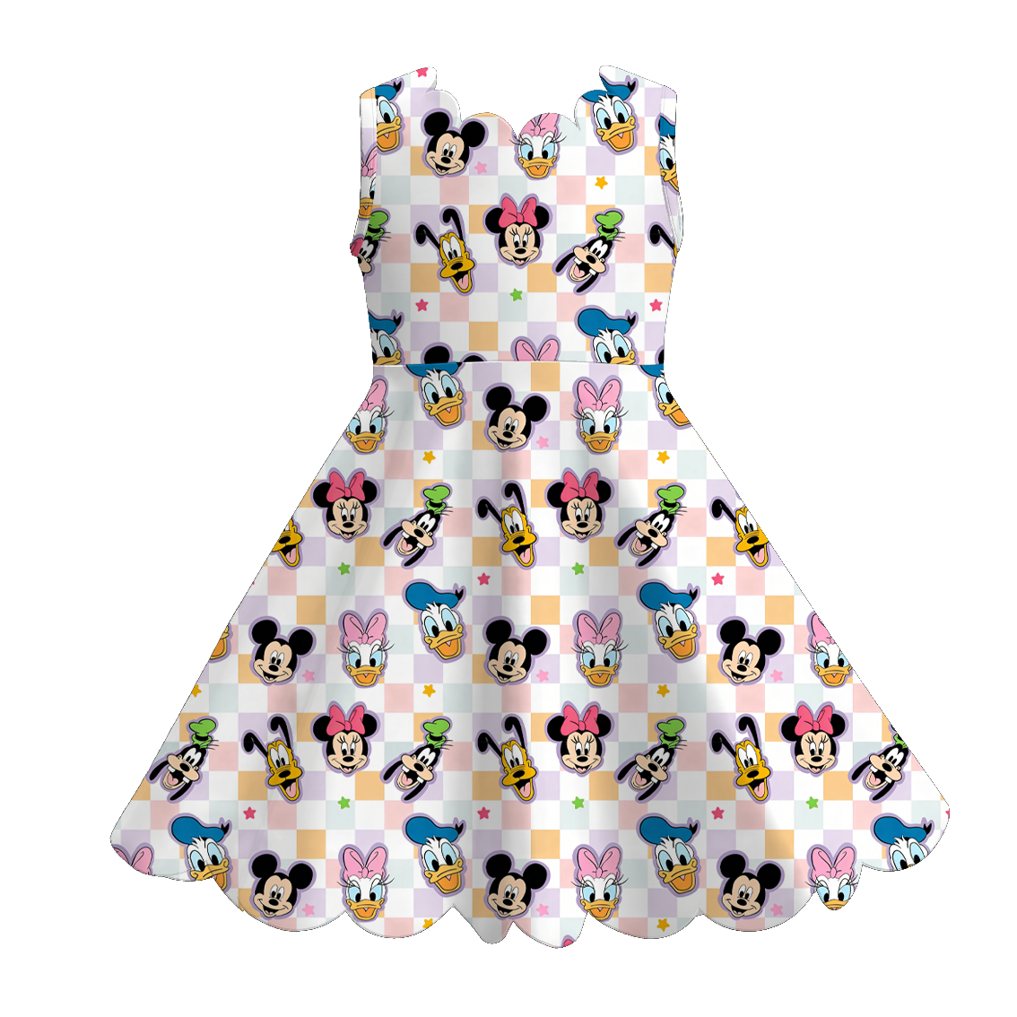 （Pre Order+Prepack Zone）Girls Cartoon&Princess Print Scallop Dress（Mix Size）
