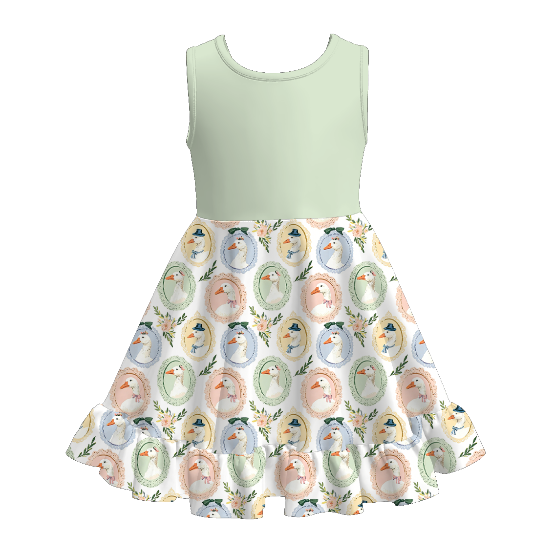 （Pre Order+Prepack Zone）Sisters Silly Goose Print Dress,Set&Romper