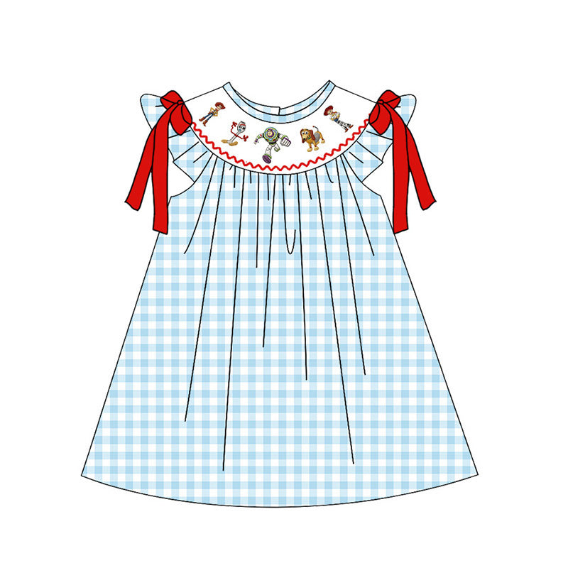 （Pre Order）Siblings Spring&Summer Cartoon Toy Embroidery Smocked Dress,Set&Romper