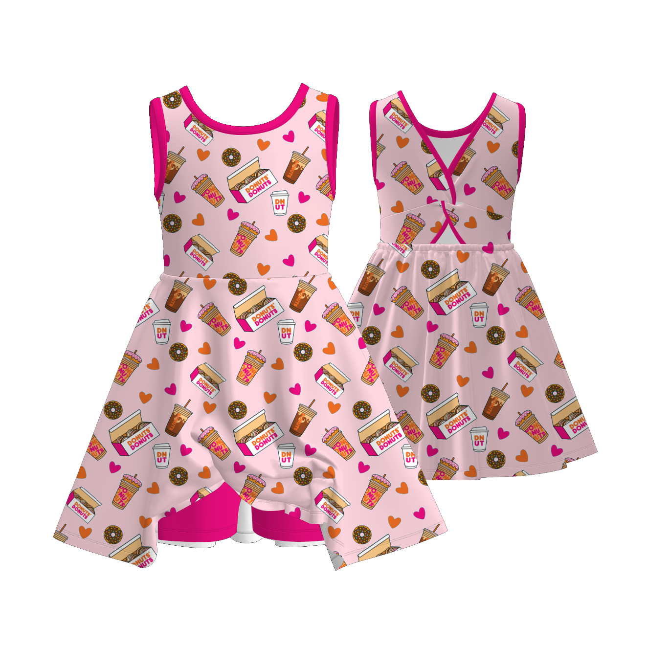 （Pre Order+Prepack Zone）Girls Spring&Summer Food Print Skort Dress&Set（Mix Size）