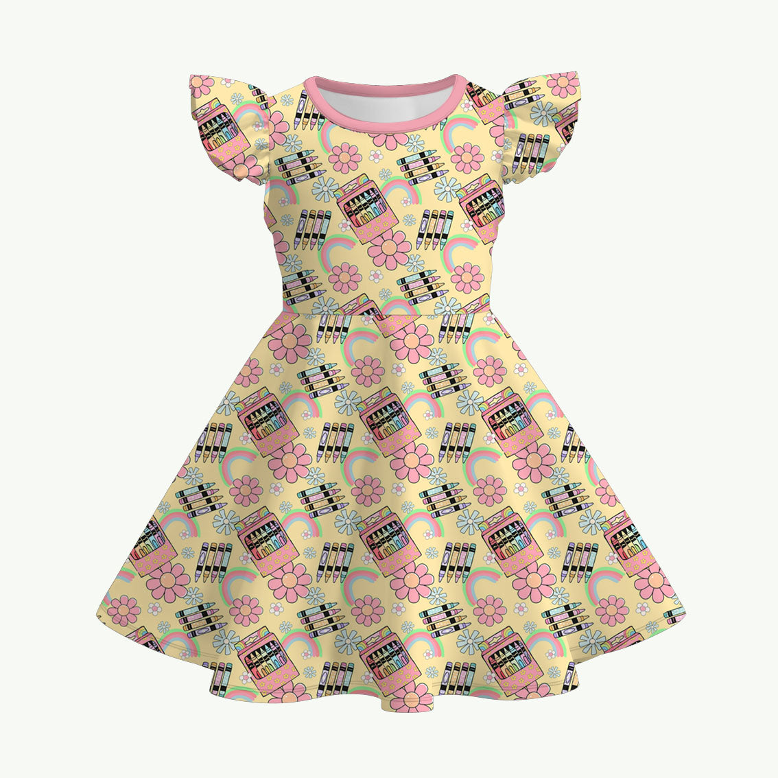 （Pre Order+Prepack Zone）Girls Summer Back To School Print Dress&Set（Mix Size）