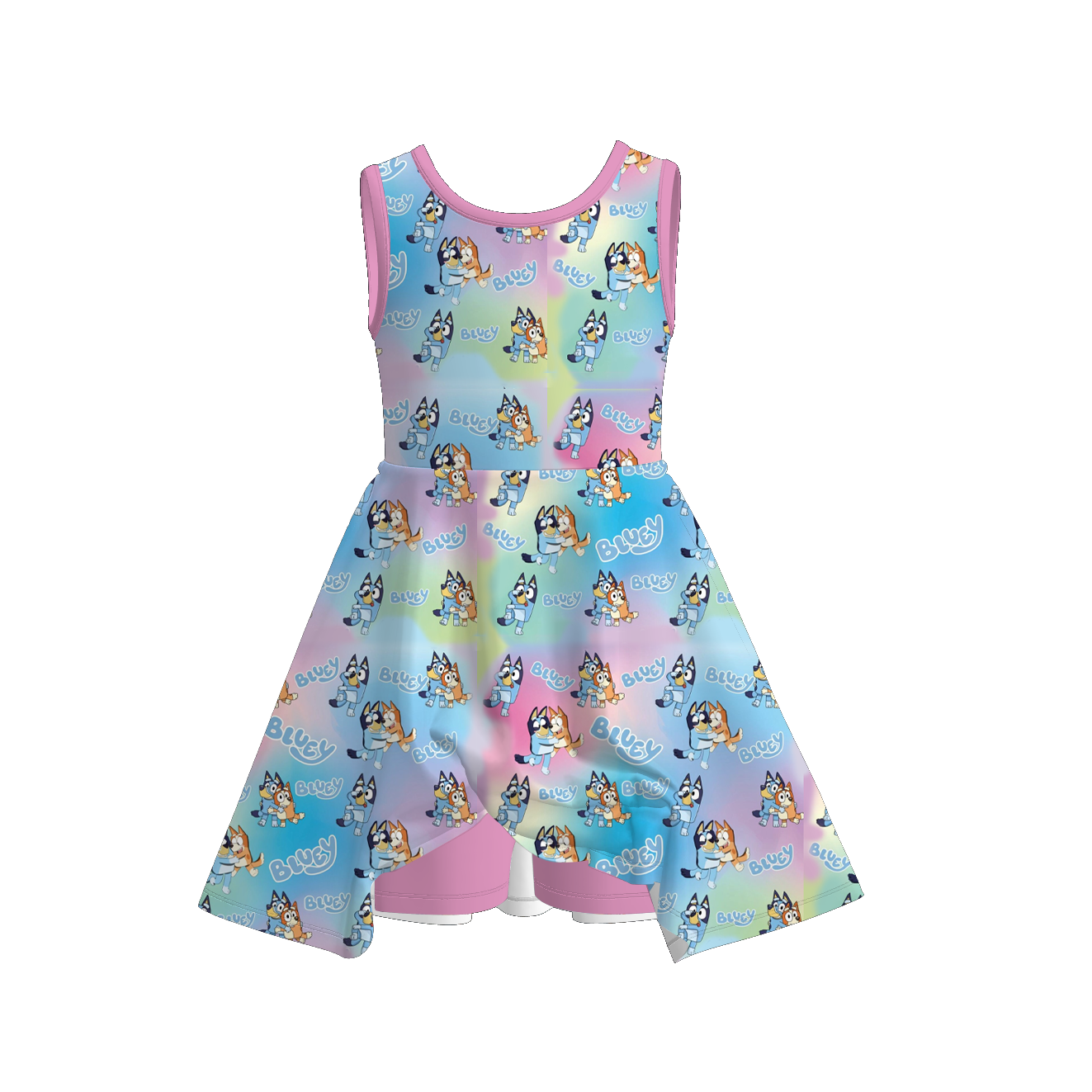 （Pre Order+Prepack Zone）Girls Cartoon Print Skort Dress,Set（Mix Size）